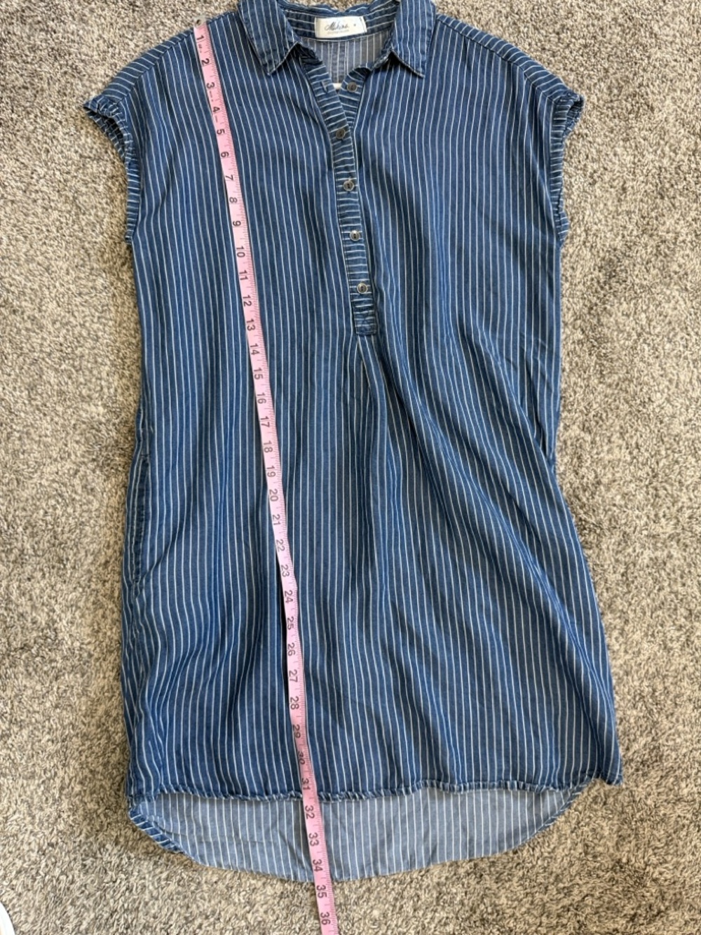 Madewell Blue Striped Shirt Dress with pockets , small - Picture 8 of 8